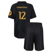 Real Madrid Eduardo Camavinga #12 Replica Third Minikit 2023-24 Short Sleeve (+ pants)